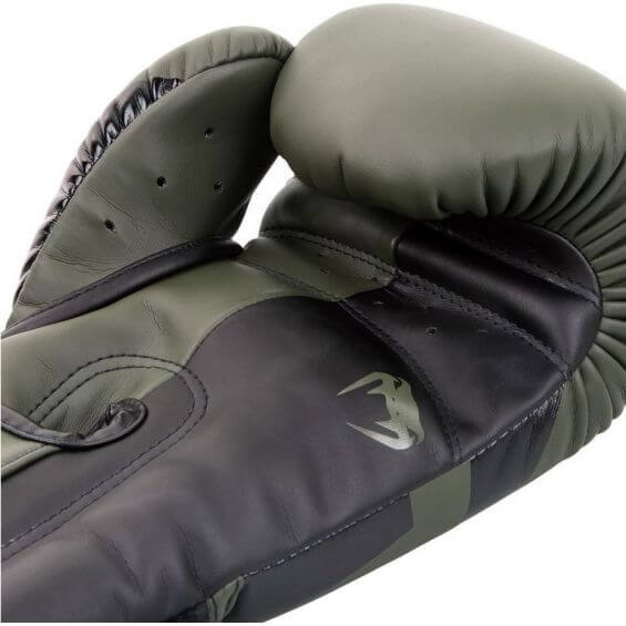 Gants de boxe Elite Kaki noir Venum