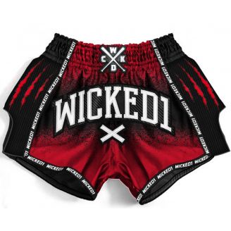Short de boxe muay Thaï Savage Wicked one rouge
