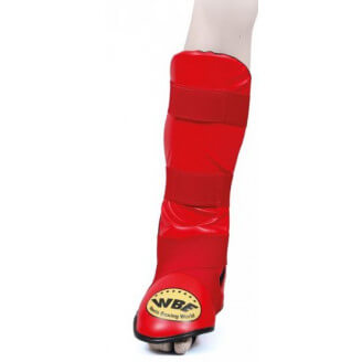 Protege tibia pied karate contact rouge