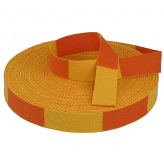 Rouleau de ceinture jaune orange judo 50m