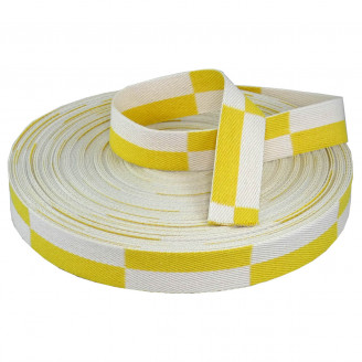 Rouleau de ceinture karaté blanc jaune 50m