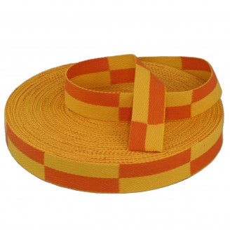 Rouleau de ceinture karaté jaune orange 50m