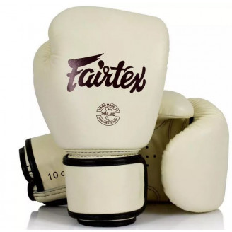 Gants de boxe Fairtex blanc cassé cuir