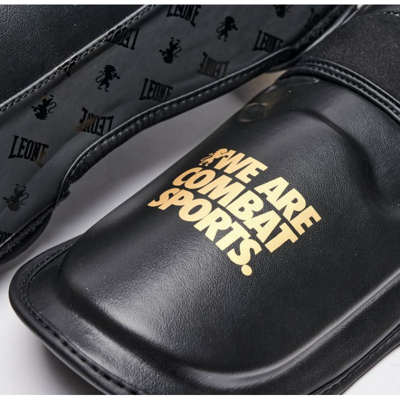 Protège-tibia Et Coup De Pied Leone 1947 - Coque PU, Rembourrage Haute Densité - Réglable Par Bandes Velcro