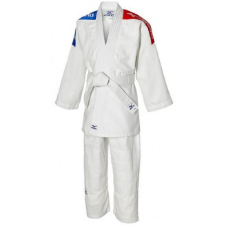 Kimono Judo Shiro Plus Mizuno toile avec ceinture blanche