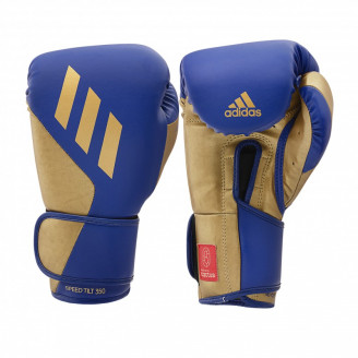 Gants de boxe Vegan Tilt 350 Pro Adidas bleu et or - cuir