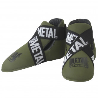 Proteges pieds full contact Metal boxe kaki