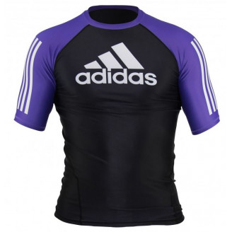 Rashguard Adidas IBJJF manches courtes noir/violet