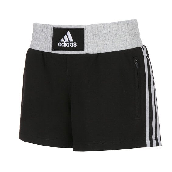 Short de boxe coton femme Adidas noir & gris