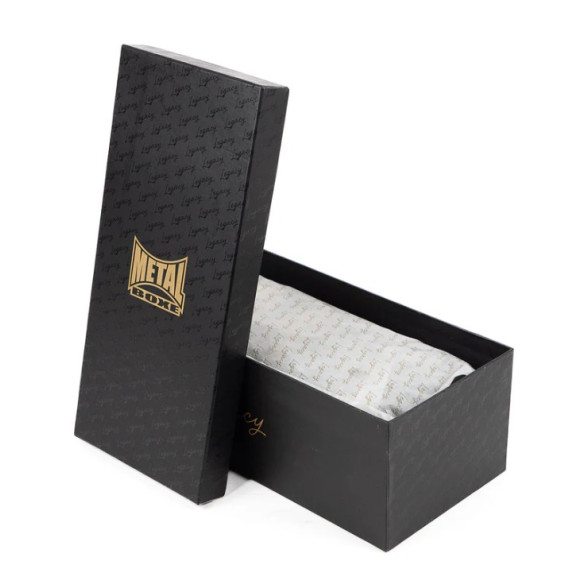 Gants de Sparring Metal Boxe Legacy Velcro – Noir Blanc Or