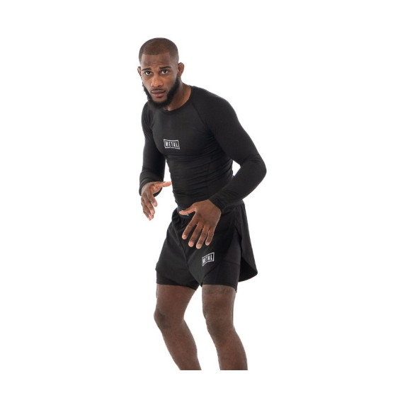Short mma 2 en 1 Metal Boxe Noir