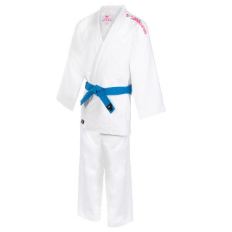 Kimono judo Keiko 2 Mizuno blanc bandes rose