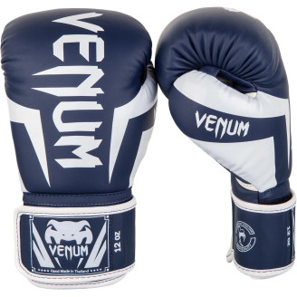 Gants de boxe Venum Elite blanc/bleu marine