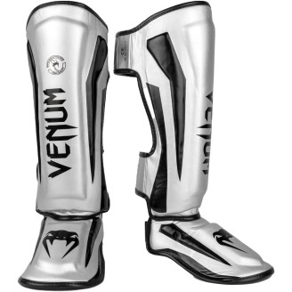 Protèges tibias pied Venum Elite argent