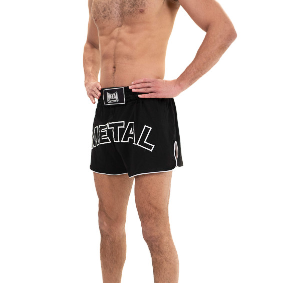 Short de boxe thai Metal Boxe One noir
