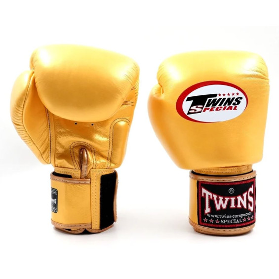 Gants de boxe Twins BGVL Or en cuir véritable