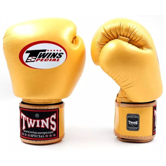 Gants de boxe Twins BGVL Or en cuir véritable