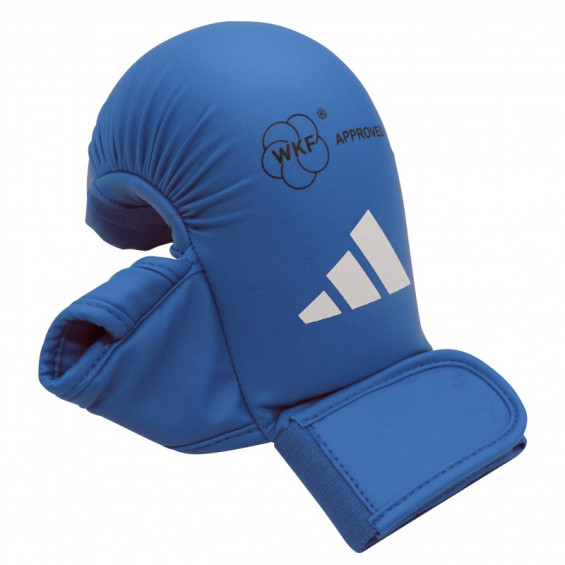 Mitaines de karaté bleu Adidas avec pouce WKF