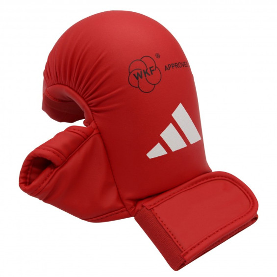 Mitaines de karaté rouge Adidas avec pouce WKF